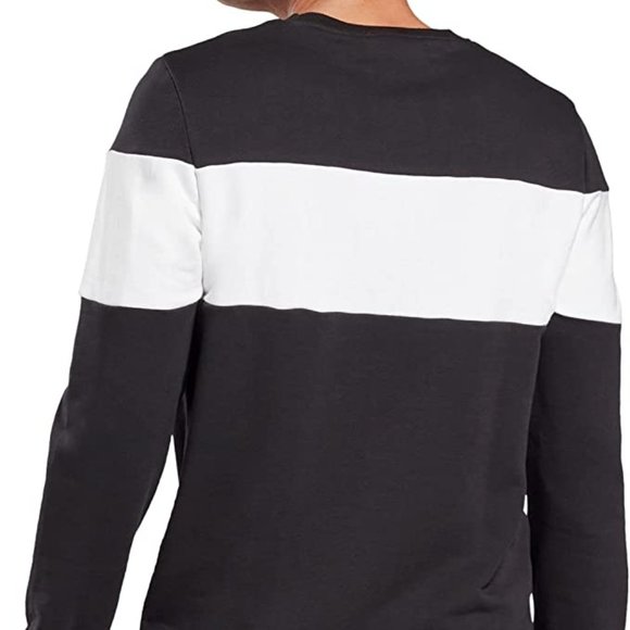 🆕Reebok Men's Training Essentials Graphic Sweatshirt, MD-Black/White Colorblock - Picture 3 of 6
